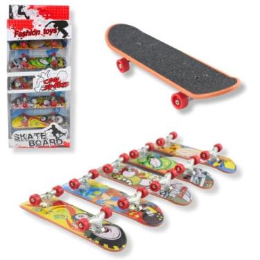 Kit 5 Skate De Dedo Fingerboard Mini Com Lixa Truck Metal