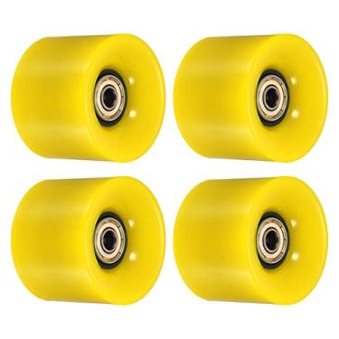 Imagem de PATIKIL Rodas Longboard de 60 mm com rolamentos ABEC-11, pacote com 4 rodas de rua para skates Cruiser substituição de roda 80A, amarelo dourado