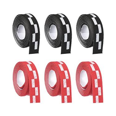 Imagem de PATIKIL Fita lateral de tênis de mesa de 45,72 cm, pacote com 6 fitas para borda de pingue-pongue, protege as bordas de borracha e lâmina para raquetes, vermelho e preto