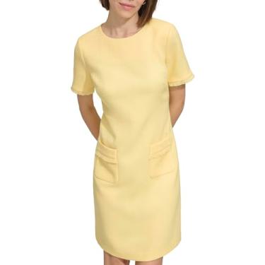 Imagem de Tommy Hilfiger Vestido feminino de tecido com detalhe de franjas, Snapdragon, 40