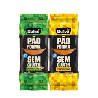 Imagem de KIT 2 Pão de Forma Sem Glúten Sem Lactose 400g - Belive (Misto 1 Unid. de Cada)