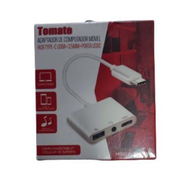 Imagem de adaptador de computador movel HUB TYPE- C USBA-3.5MM +PORTA USBC - Tom