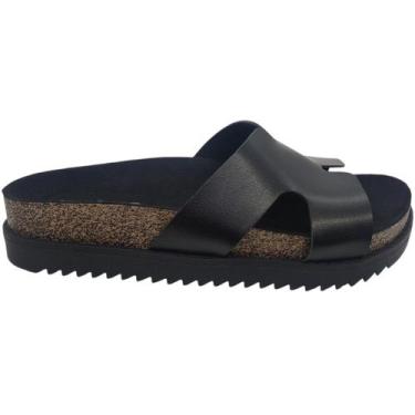 Imagem de Sandália Tamanco Papete Tratorada Conforto Casual Moleca 5500100, Pret