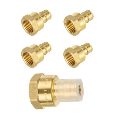 Imagem de EFIELD Pex A Conexões de Latão de Expansão Fria Adaptador NPT Fêmea, ASTM F1960 (5, 1/2" x 1/2")