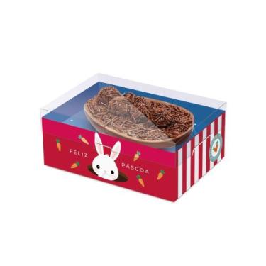 Imagem de Caixa decorativa para meio ovo de colher 350g com enfeites decorativos