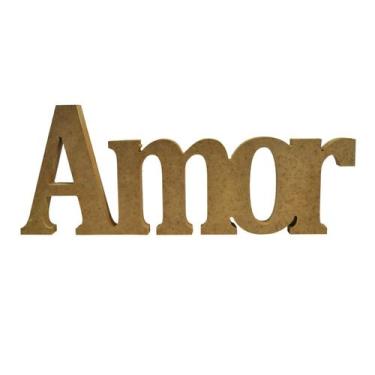 Imagem de Palavra Amor 15mm Enfeite 29x12 Mdf Madeira - ATACADÃO DO ARTESANATO M