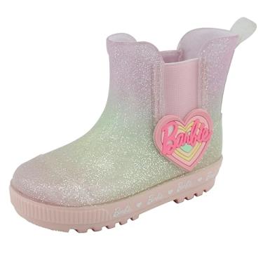 Imagem de Barbie Botas de chuva infantis Chelsea, botas infantis de borracha à prova d'água, Glitter Ombre arco-íris pastel, 17