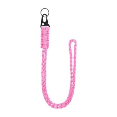 Imagem de Deevoka Paracord cordão de chaveiro do chaveiro para chaves do colapso do colapso do colapso para adultos para adultos escaladas homens homens acampando, Rosa