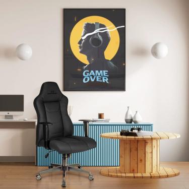 Imagem de Cadeira Gamer Giratória com Braço 111cm x 65cm x 55cm Preto