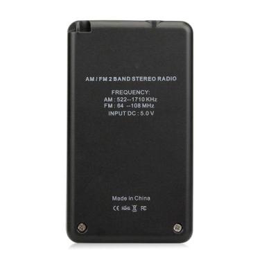 Imagem de Receptor estéreo portátil Mini Pocket Radio de 2 bandas FM AM com fone