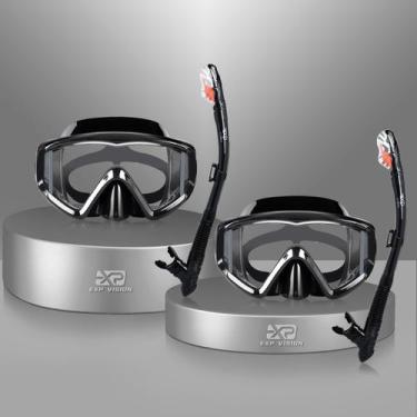 Imagem de Conjunto de snorkel EXP VISION Pano 3 Window Adult Black (pacote com 2