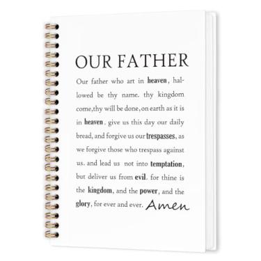 Imagem de nvucamd Caderno espiral de oração cristã, caderno de diário bíblico, caderno de diário de escrituras religiosas para mulheres, anotações, presentes de material escolar de escritório cristão, 14 x 21