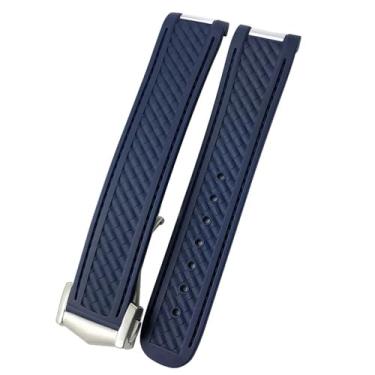 Imagem de HEPUP Pulseira de relógio de 20 mm para Omega Seamaster AQUA TERRA AT150 ultraleve 8900 borracha de silicone premium com fivela de implantação, 20mm, Ágata