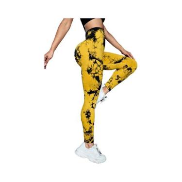 Imagem de Calças De Yoga Sem Costura De Cintura Alta Para Mulheres, Leggings Esp