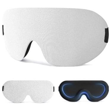 Imagem de Máscara de Dormir Luxuosa 3D Unissex - Perfeita para Quem Dorme de Lado, Design Ergonômico Patenteado 100% Sem Pressão & Bloqueio Total de Luz, Tapa Olho com Alça Ajustável Fácil, para Viagens e Uso Doméstico, Cobertor Ocular Noturno(Cinza)