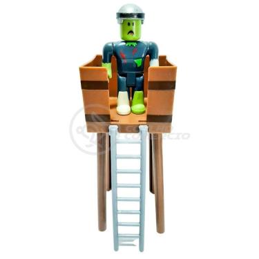Imagem de Cartela 4 Boneco 7Cm Roblox Toys Zombie + Cenario Apocalipse