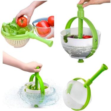 Imagem de Escorredor Secador De Legumes Com Cabo Giratório Centrífuga
