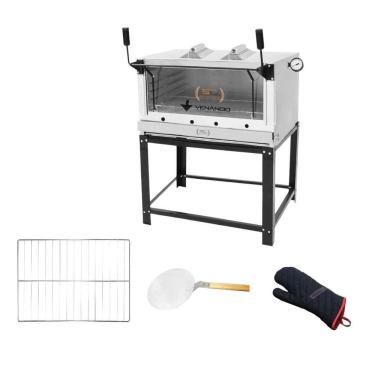 Imagem de Forno Gás Industrial Infra Roma Inox 90 Firiv90 + 1 Grade Extra + Luva Térmica + Pá Piz...