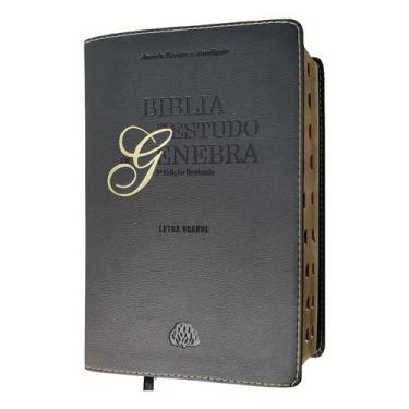 Imagem de Bíblia de estudo de genebra  capa de luxo preta  ara  letra grande - S