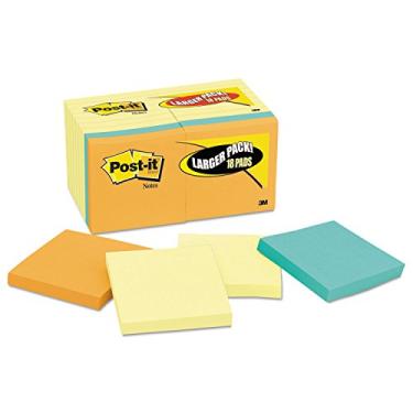 Imagem de MMM654144B - Pacote econômico Post-it Notes em amarelo canário com 4 blocos grátis em cores brilhantes