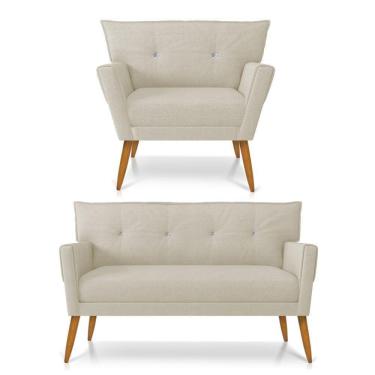 Imagem de Kit Namoradeira E Poltrona Anitta Linho D`rossi A19 Bege