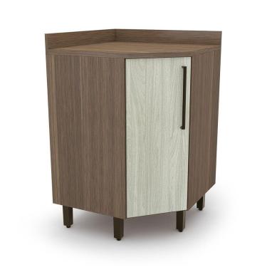 Imagem de Balcao Evolution Plus 1 Porta Canto Tannat legno Crema Batrol Tannat legno Crema