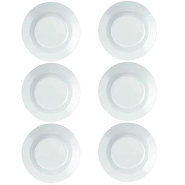 Imagem de Jogo de 6 Pratos Fundos 23cm Menu Duralex Nadir Opaline Vidro Temperado Brancos