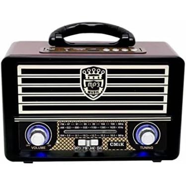 Imagem de Rádio Retrô De Madeira, Alto-falante Bluetooth Sem Fio De Estilo Antigo, Rádio AM FM Portátil Com Fone De Ouvido, Antena Dobrável, Cartão TF U Disk MP3 Player,YUYANAIAI