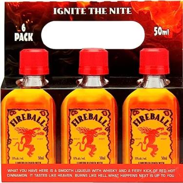 Imagem de Fireball Licor Can Miniatura Com 6 Unidades Sabor Canela 50Ml