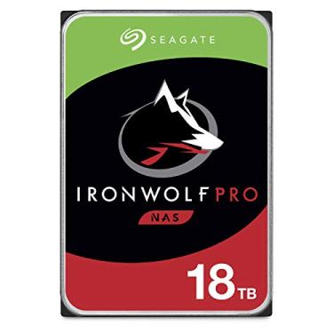 Imagem de Seagate IronWolf Pro, 18 TB, disco rígido interno, NAS, 3,5 polegadas, SATA, 6 GB/s, 7200 RPM, cache de 256 MB, para armazenamento conectado à rede RAID (ST18000NE000)