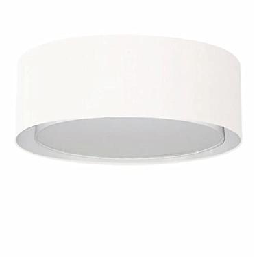 Imagem de Plafon Duplo Cilíndrico Cúpula Tecido 60x25 cm, Vivare Iluminação, Plafon3037 BR, Branco, Grande