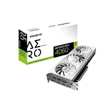 Imagem de Gigabyte Placa de vídeo GeForce RTX 4060 AERO OC 8G, 3 ventoinhas WINDFORCE, 8GB 128-bit GDDR6, GV-N4060AERO OC-8GD placa de vídeo
