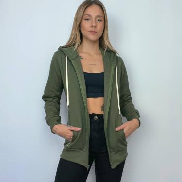 Imagem de Jaqueta Moletom Aveloz Easy Feminina-Verde Oliva