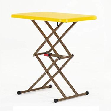 Imagem de Mesa lateral criativa de elevação dobrável mesa de centro pequena mesa de centro portátil simples pequena mesa de jantar mesa de computador varanda mesa ao ar livre mesa de centro multicolorida opcional para sala de estar (Co