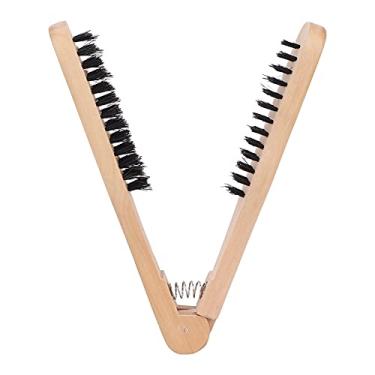 Imagem de Escova De Alisamento, Escova De Alisamento De Cabelo Para Mulheres, Pente De Alisamento De Cabelo Escova Lateral Dupla Resistente Ao Calor Antiestático Com Cabo De Madeira Pente De Cabelo Para Cabelos