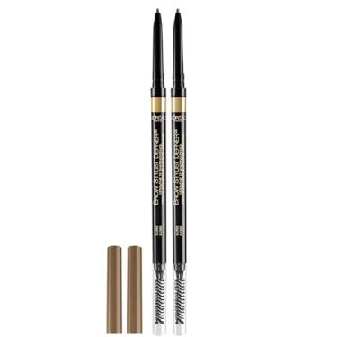 Imagem de Lápis de sobrancelha à prova d'água L'Oréal Paris para maquiagem, lápis mecânico ultrafino, desenha pequenos cabelos de sobrancelha e preenche em áreas esparsas e lacunas, loiro, 2 unidades