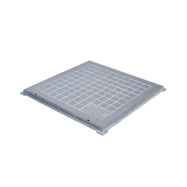 Imagem de Tampa Tampão Chão Alumínio Fundido Quadrado Simples 50x50cm