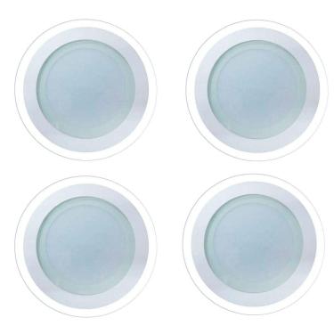 Imagem de Kit 4 Luminárias Lâmpada LED 18W Plafon Embutir Borda Vidro