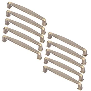 Imagem de 10 maçanetas de armário de cozinha, puxadores de móveis antigos acessórios de ferragens puxadores de porta puxadores de gaveta puxadores de armário puxadores de puxar (estilo um furo distância 128 mm)