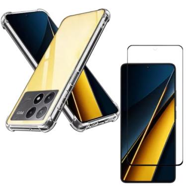 Imagem de Capa Capinha Anti Impacto + Película de Vidro Temperado 3D Para Poco X6 Pro Tela De 6,67 Polegadas - (Bluepink)