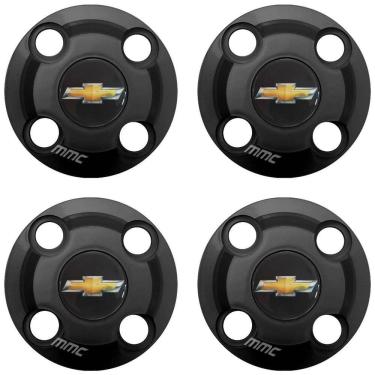 Imagem de 4Un Calota Centro Roda Ipanema Kadett Preto Fosco Com Logo