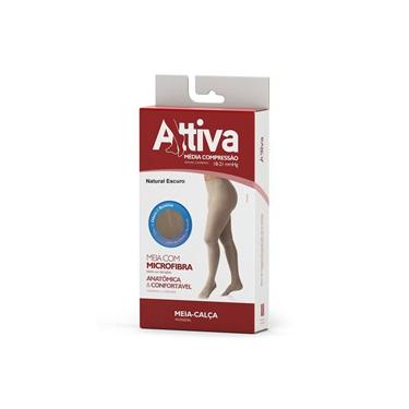 Imagem de Meia Calça Attiva- Ponteira Fechada Feminina - Média Compressão - Natu
