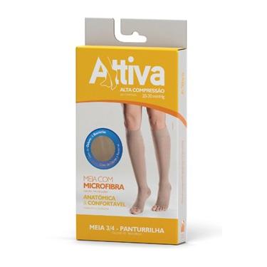 Imagem de Meia 3/4 Attiva - Panturrilha Ponteira Aberta - Alta Compreensão - Fem