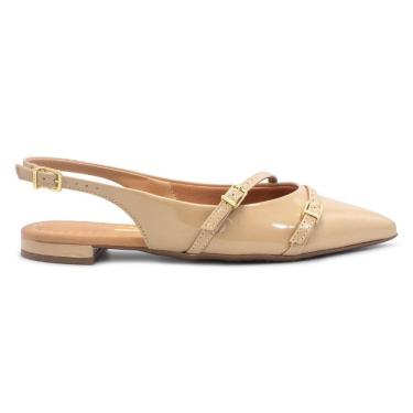 Imagem de Sapatilha Vizzano Feminina Slingback Fivelas Salto Rasteiro 1206