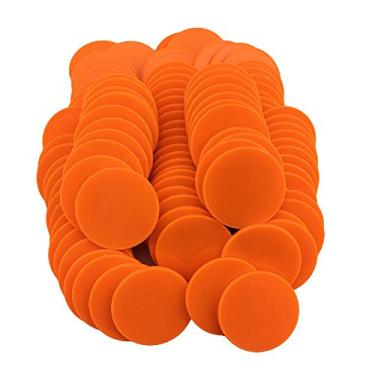 Imagem de Smartdealspro conjunto de 100 fichas de pôquer opacas de 3,8 cm de plástico com caixa de armazenamento, Laranja