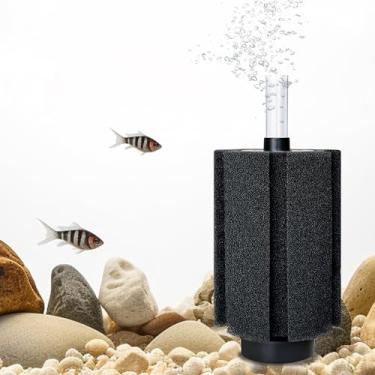 Imagem de DVHEY Filtro de esponja de aquário de 80 a 150 galões com pedra de ar e mídia cerâmica filtros silenciosos para aquário para aquário de peixes e camarão