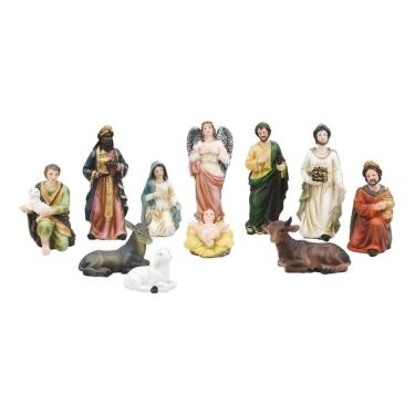 Imagem de Presépio Natal Natalino Pequeno Completo Resina - 12cm