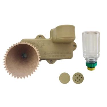 Imagem de Kit Alimentador Labirinto ASF Com Entrada Grande, Bebedor e Tampinhas (Bege)