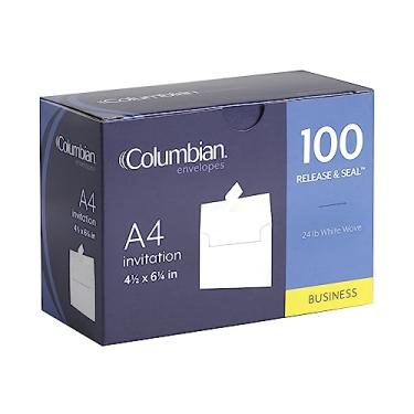 Imagem de Columbian Envelopes autovedantes de convite, 100/caixa, 10 x 15 polegadas para fotos e cartões, tira de liberação e selagem, A4, aba quadrada, branco (COLO228)