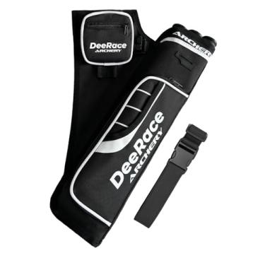 Imagem de DEERACE Aljava de quadril de tiro com arco, suporte de flecha de 3 tubos para arco composto e recurvo (preto)